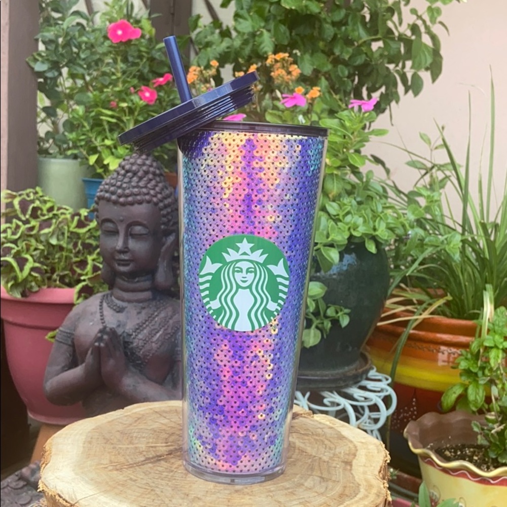 New Starbucks Iriidescent Mermaid Sequin Venti Tumbler / Cold Cup